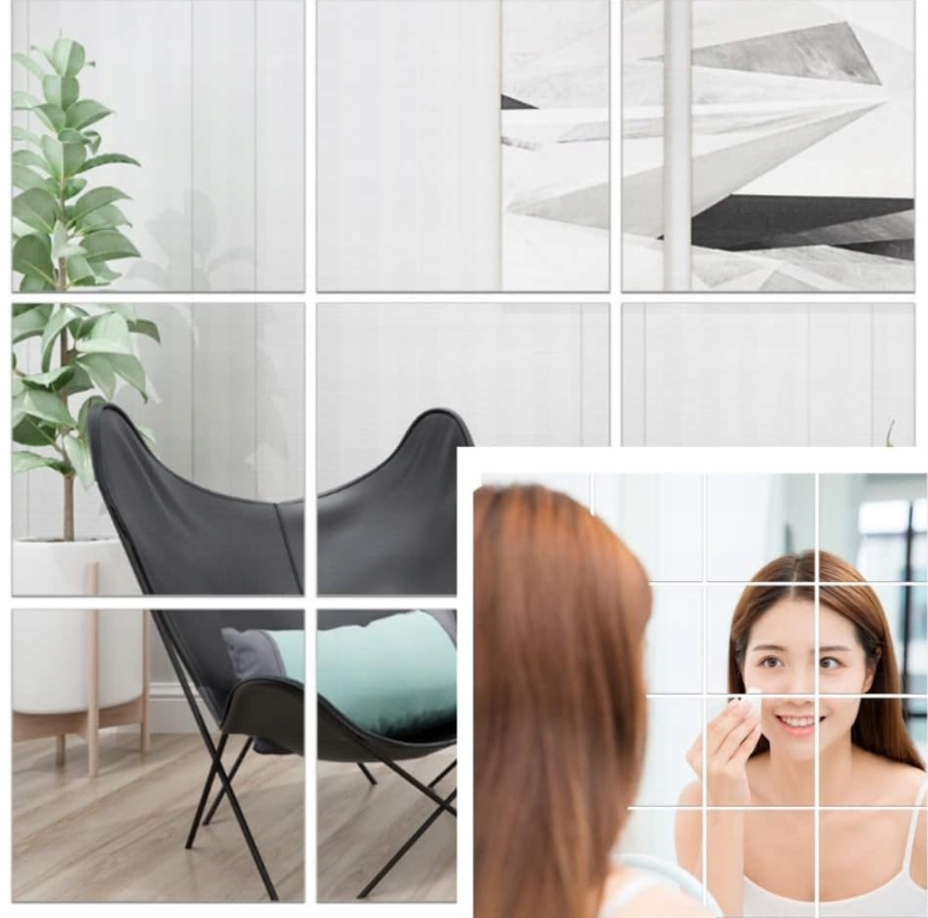 samolepiace zrkadlové dlaždice na stenu